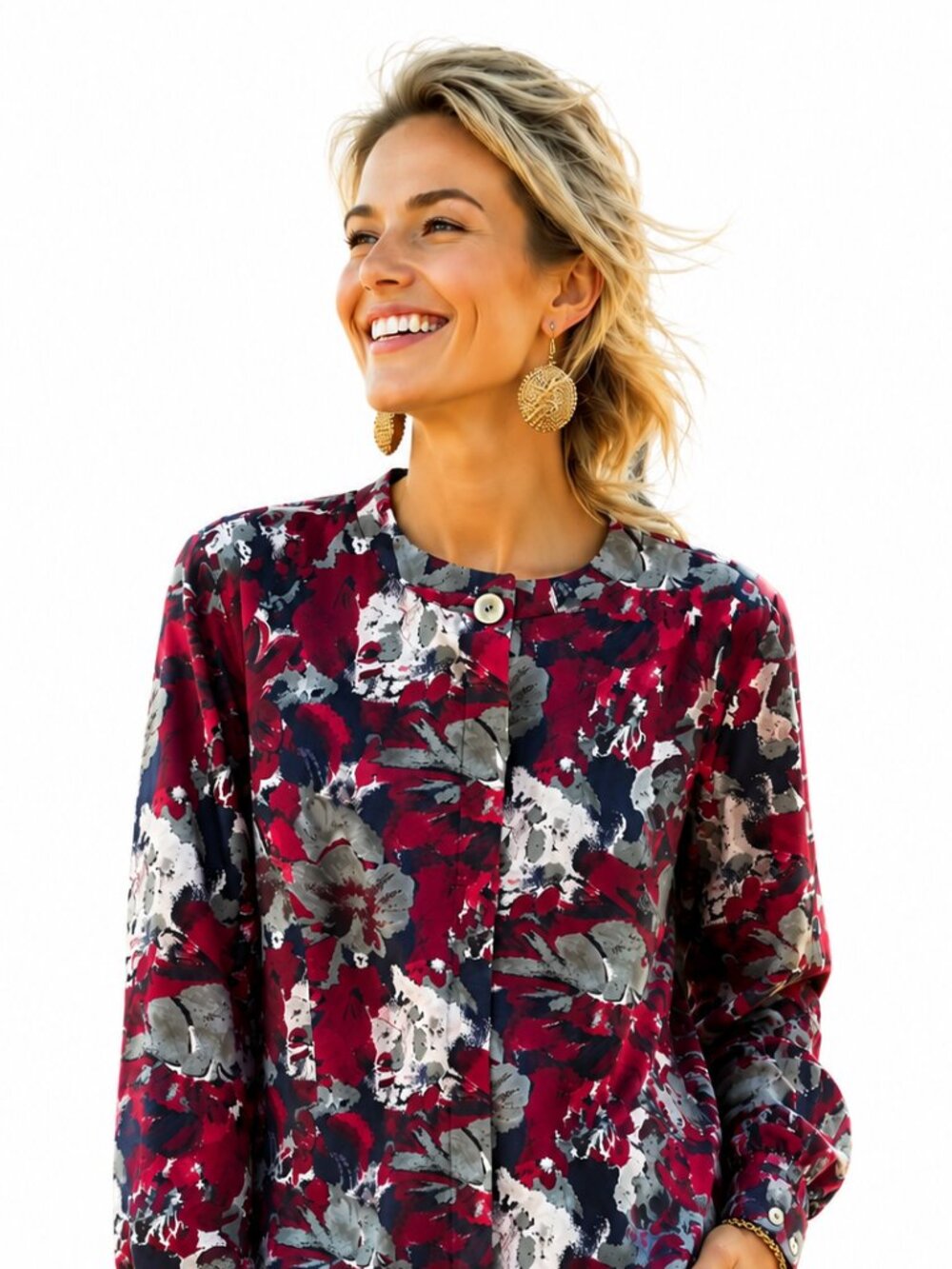 Vintage Abstract floral print blouse